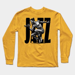 Jazz Trumpeter - Black lettering Long Sleeve T-Shirt